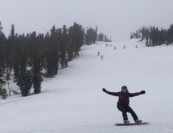 KPCopy back out on the slopes after the broken leg 