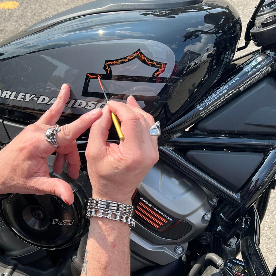 Creative custom pinstriping design and artistic projects created by Skeeter's Grafix.
