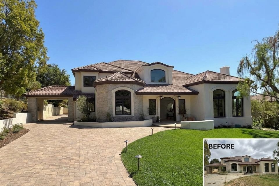 Luxury stucco restoration fullerton ca before after