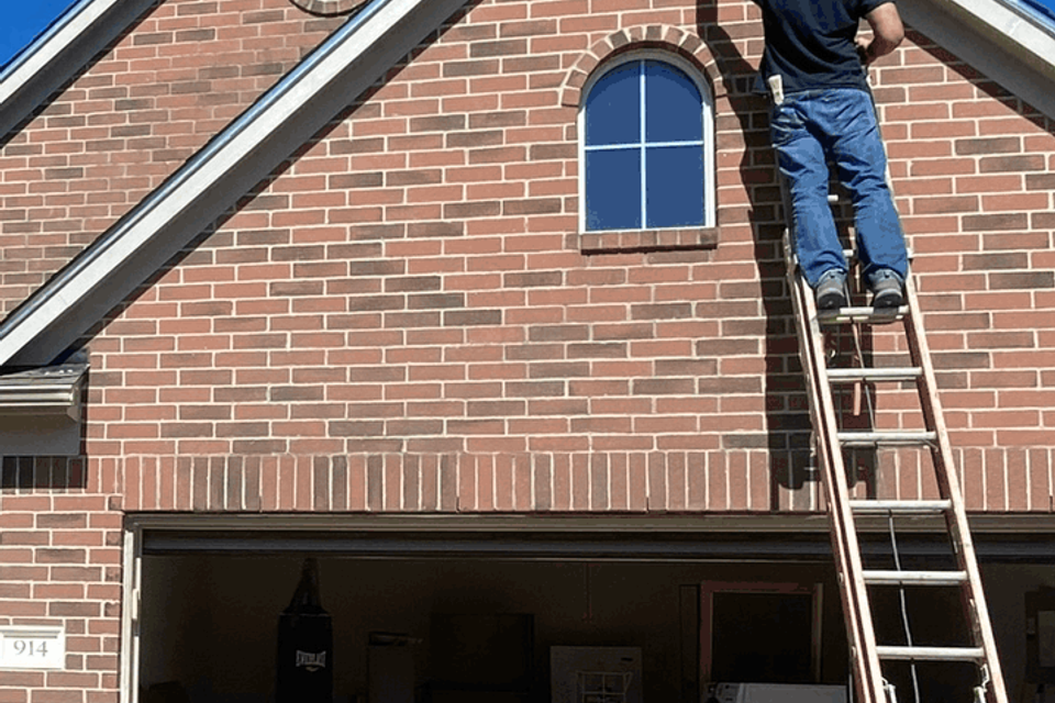 Exterior house painting project trim soffit