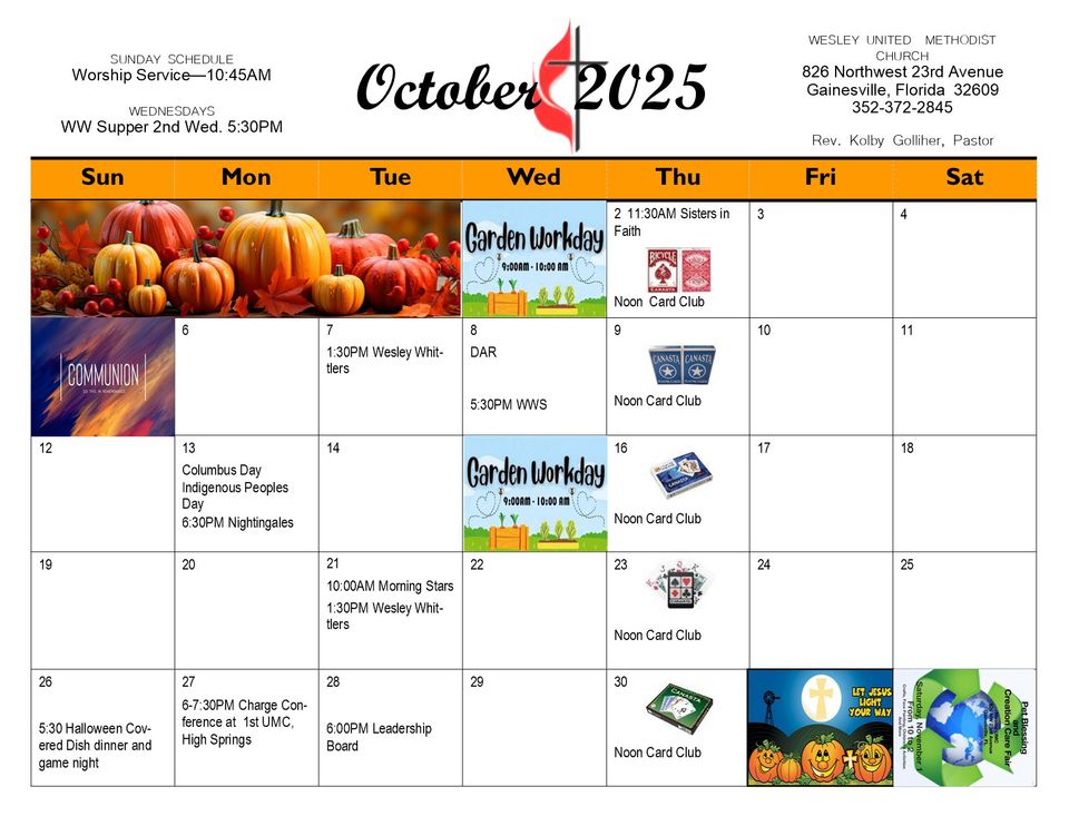 October 2025 calendar