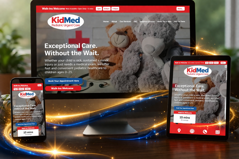 Kidmed pediatric urgent care mockup