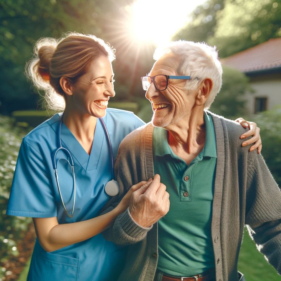 Man with nurse