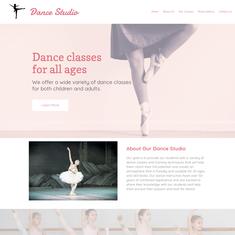 Dance studio website theme original