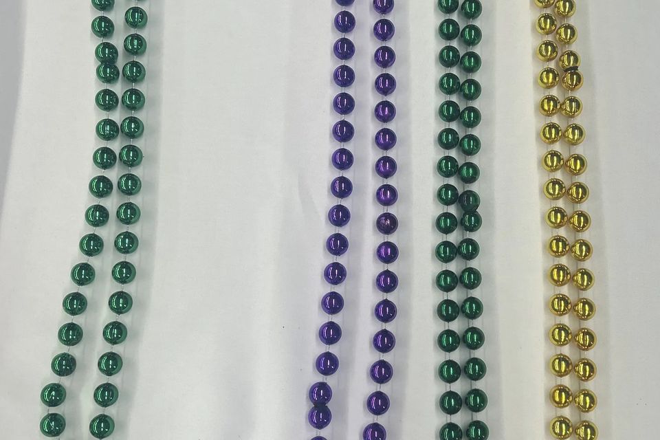10mm round beads in purple green and gold