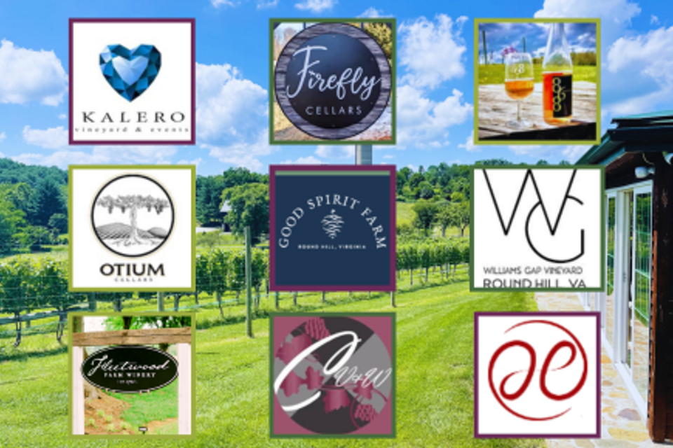 Sign board of Loudoun County's best wineries