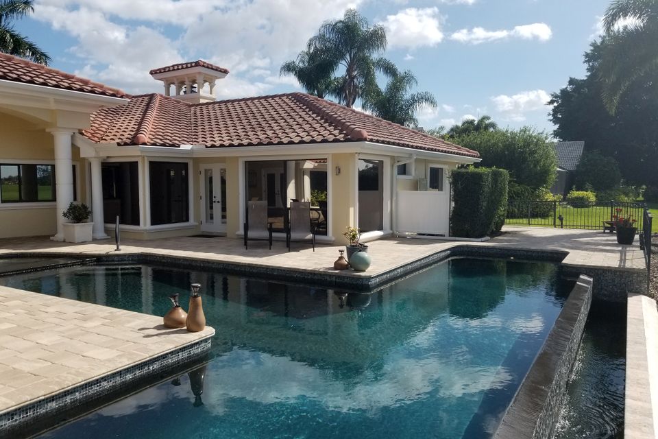 New home construction with pool