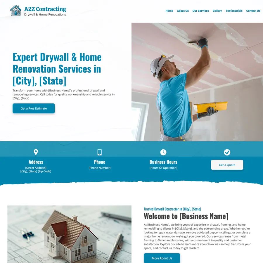 Drywall contractor website design theme original