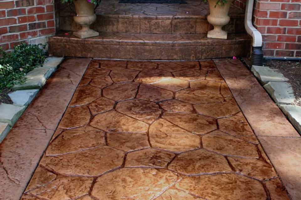 Select outdoor solutions   tulsa oklahoma   decorative stamped stained concrete   concrete stamp options   laid stone   fieldstone 2