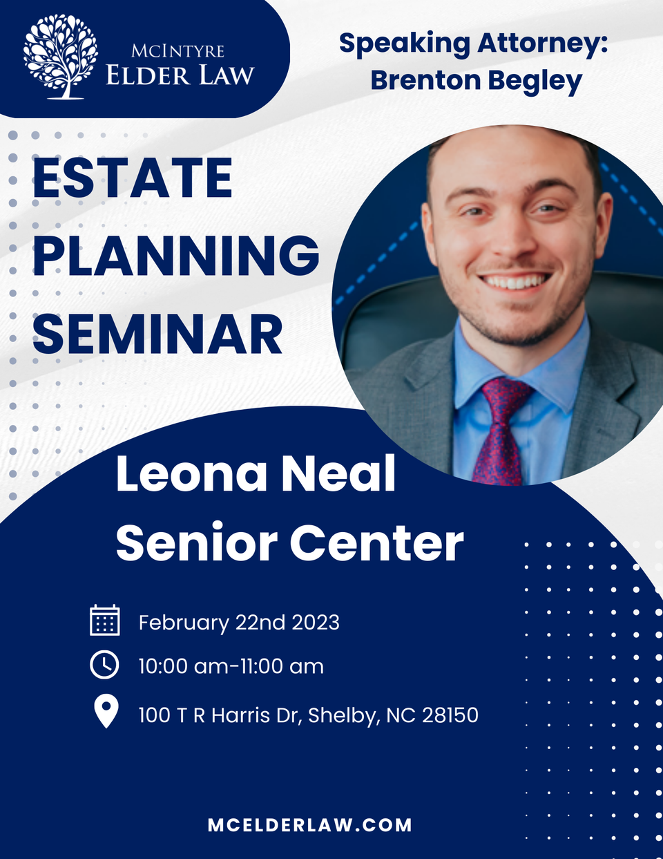 Estate planning seminar at leona neal center center 2.22. 23