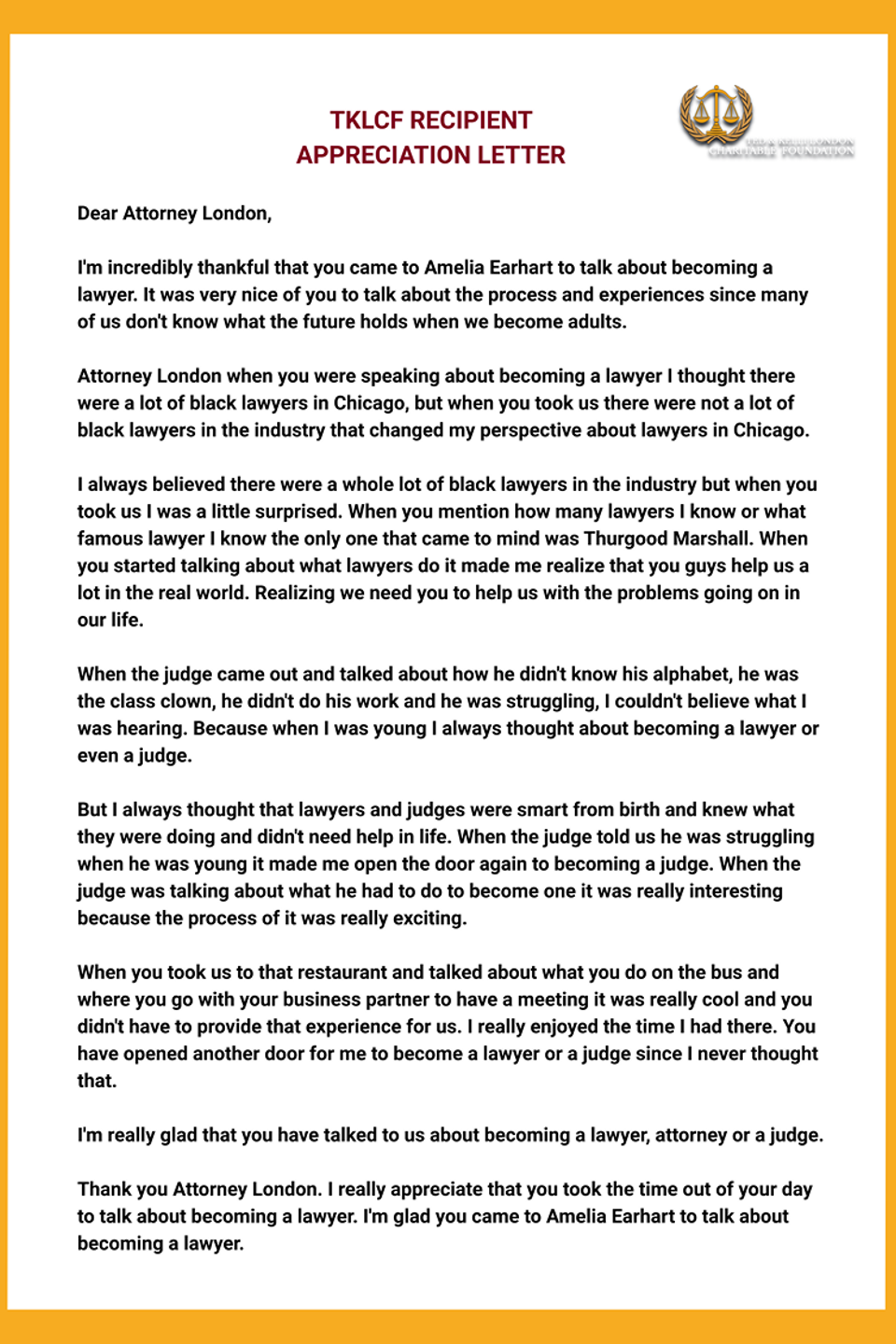 Tklcf appreciation letter 15