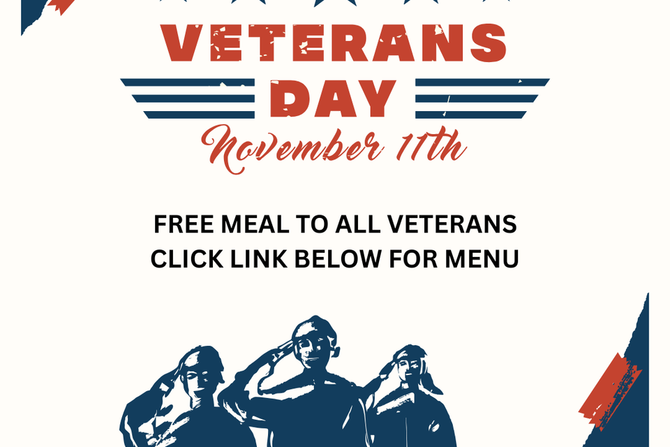Free meal to all veterans