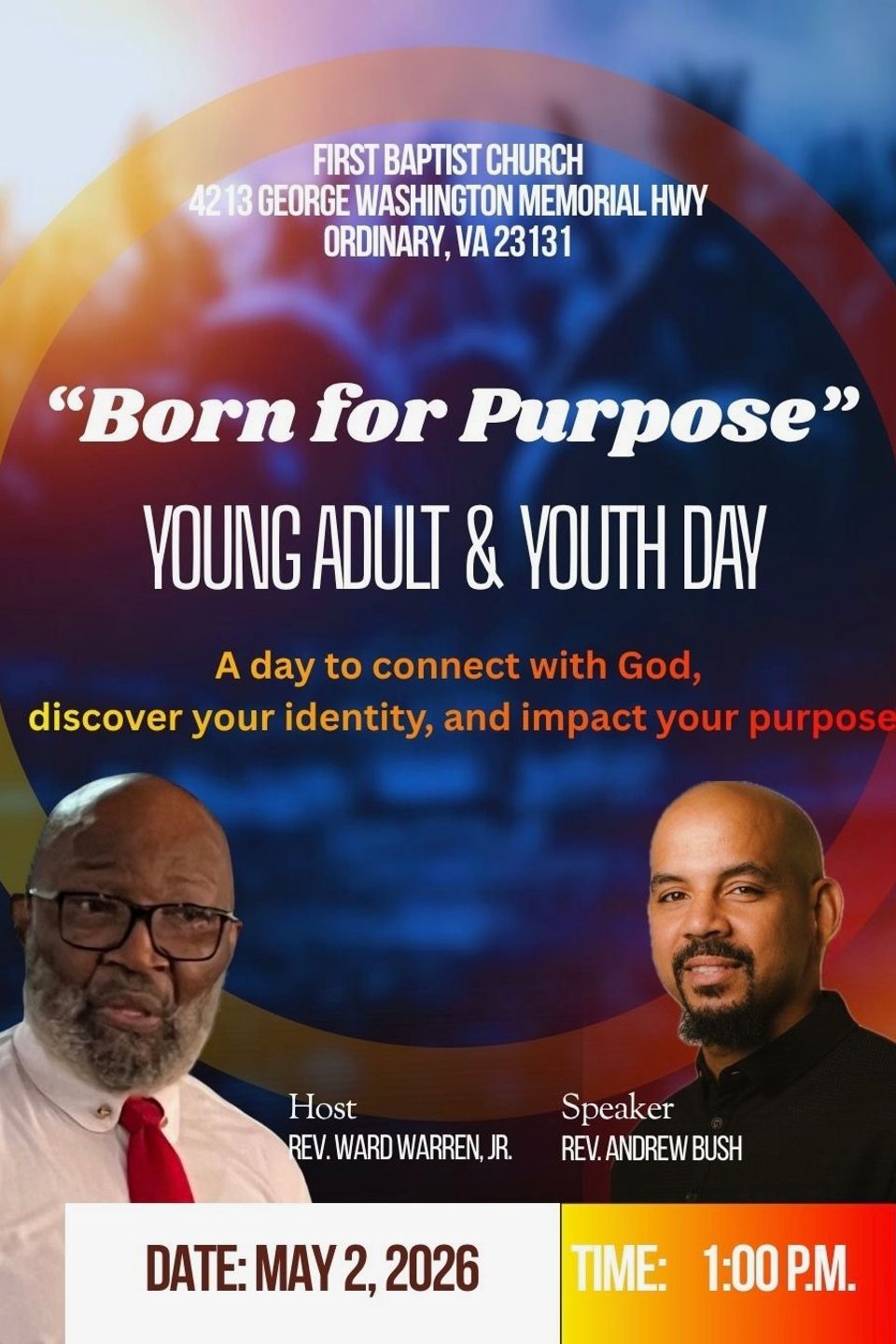 Blue and orange dynamic youth sunday instagram post