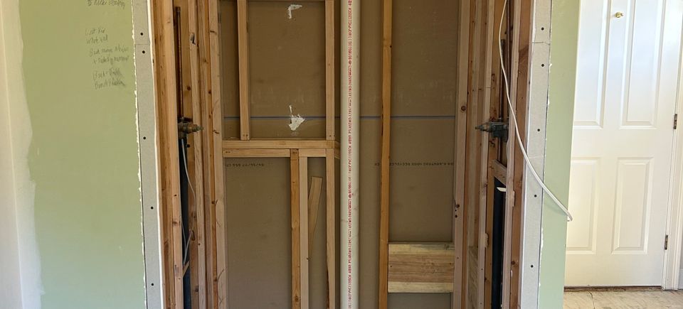 Pearce before shower pre insulate