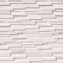 Arctic white 3d honed stacked stone panels