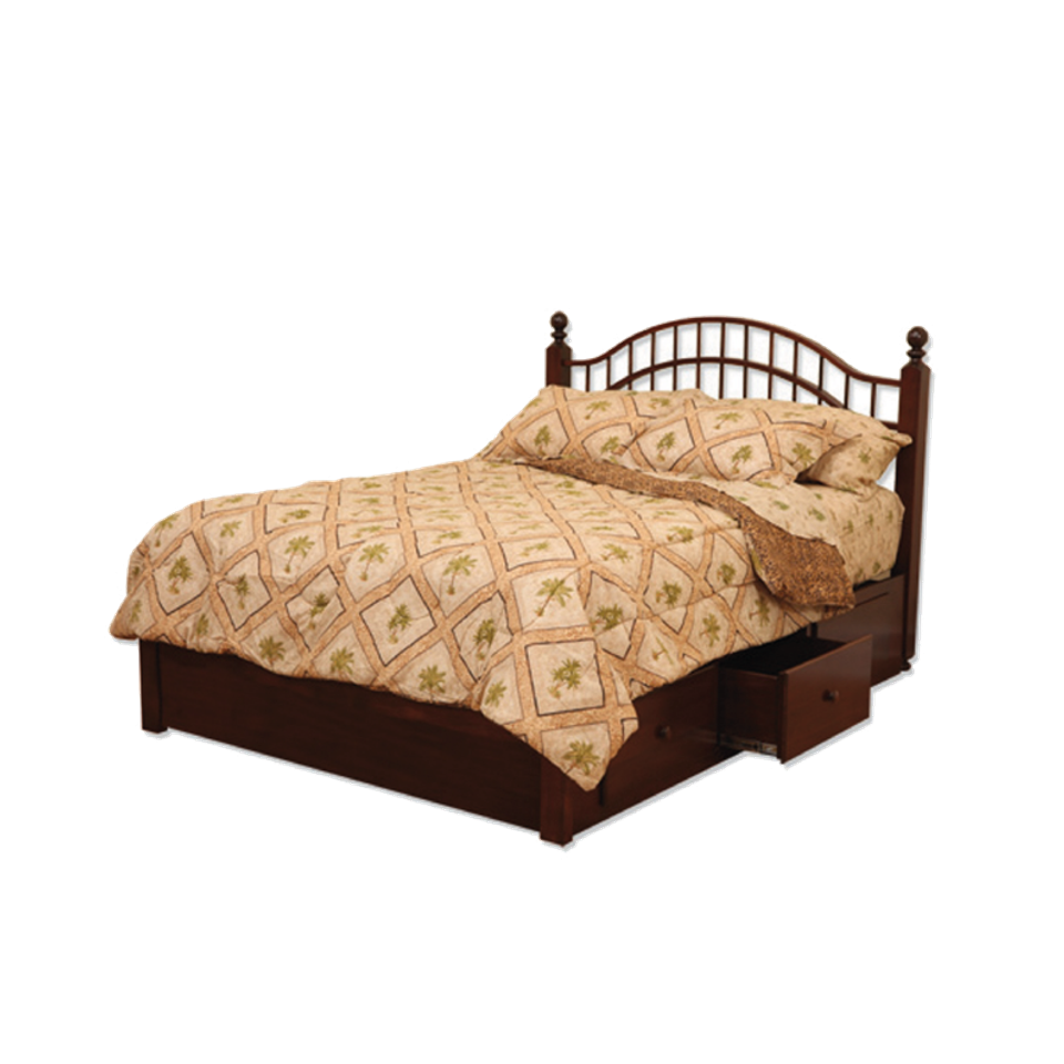 Nc double bow bed with storage rails