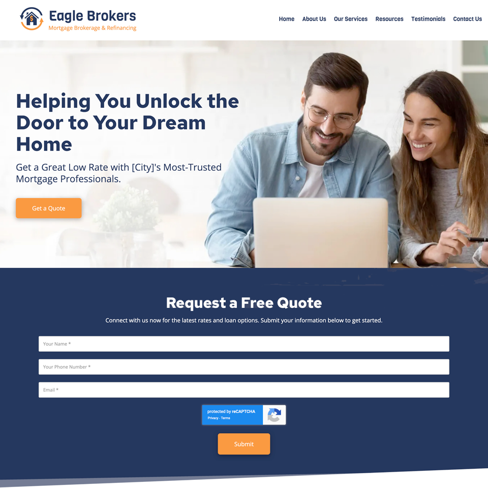 Mortgage broker lender website design theme