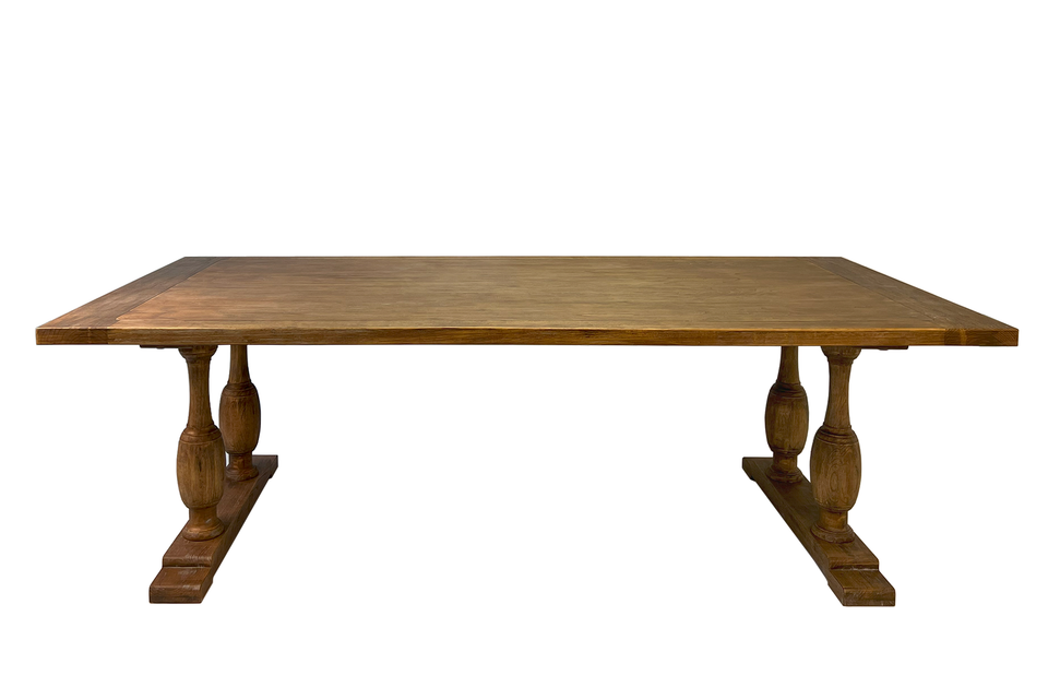 Spool farm table walnut front