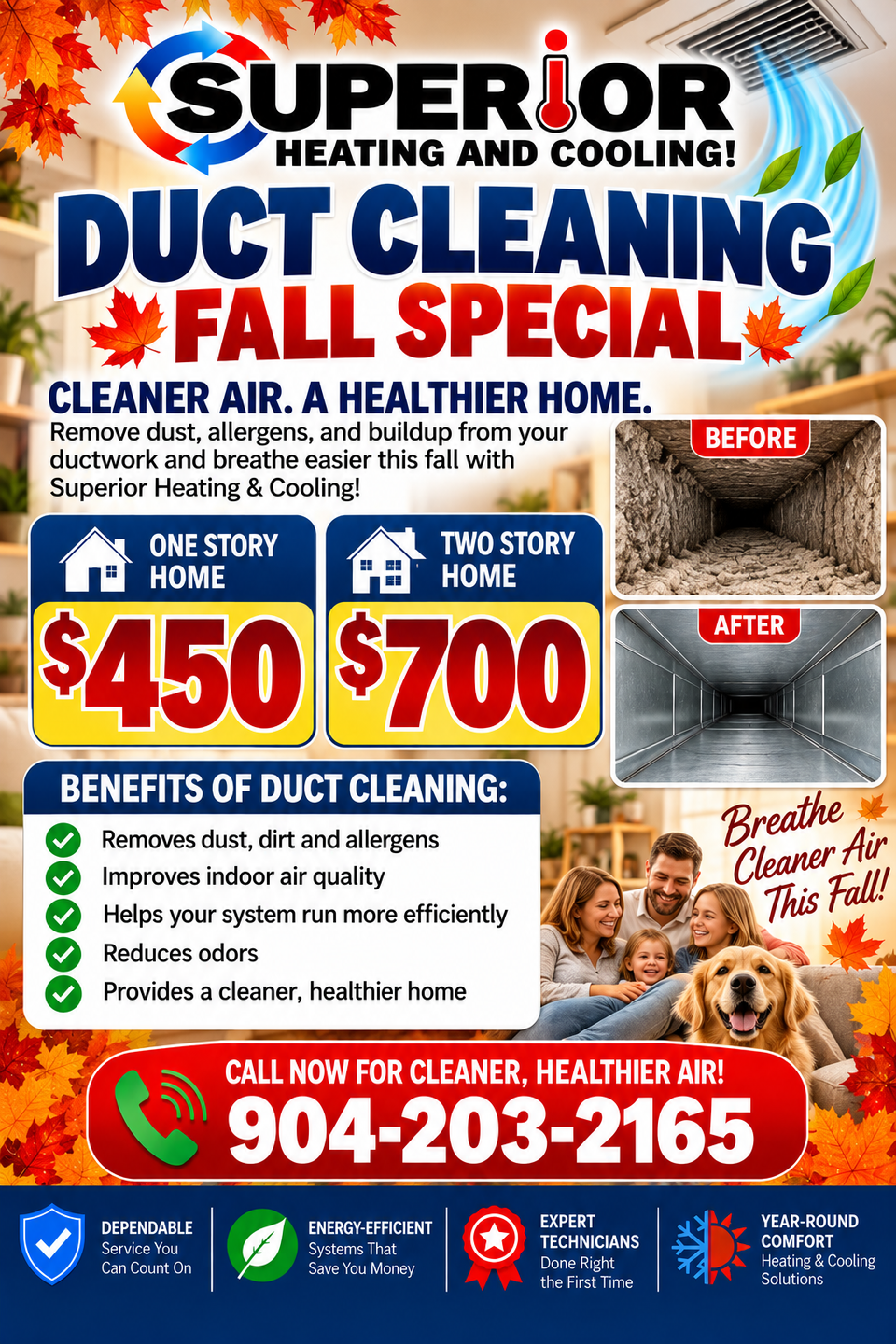 Fall duct cleaning special flyer