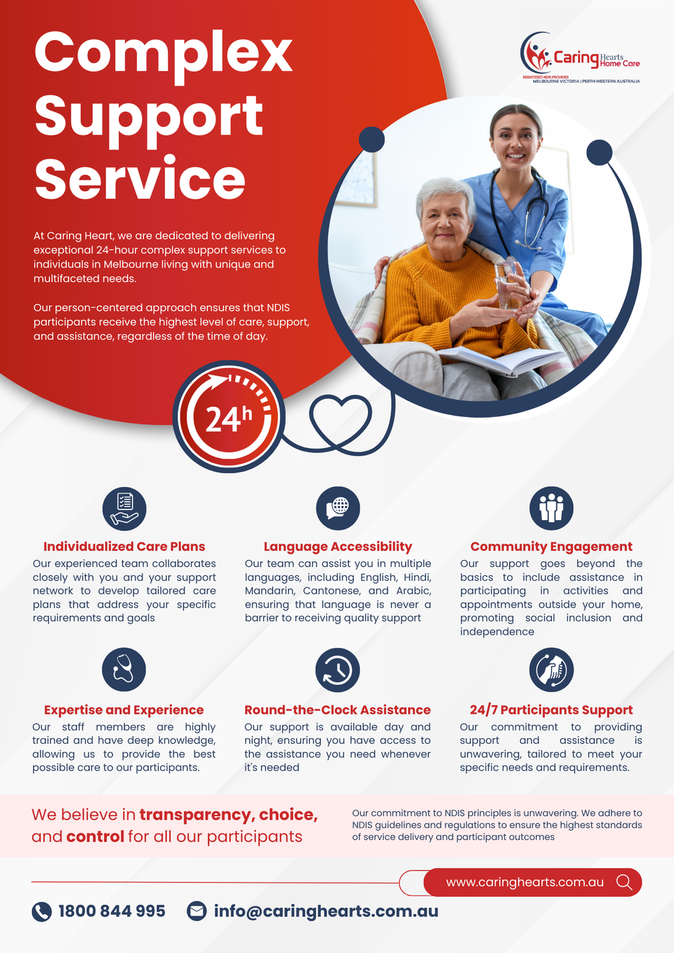Caring Hearts NDIS Complex Support Service Melbourne Flyer