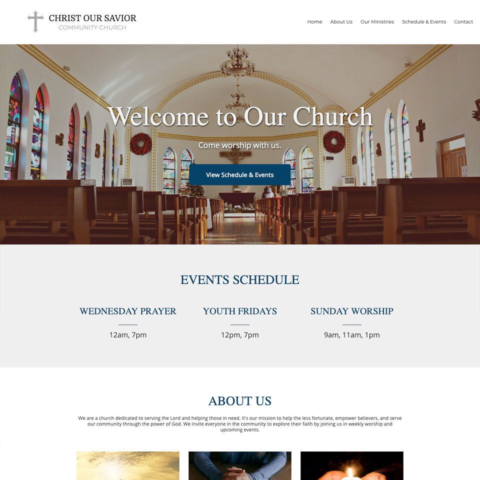 Community church website theme