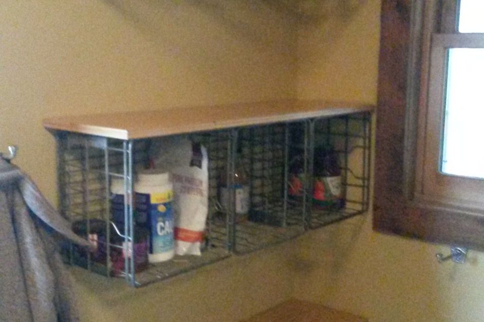Milk crates turned into pantry 2019 2