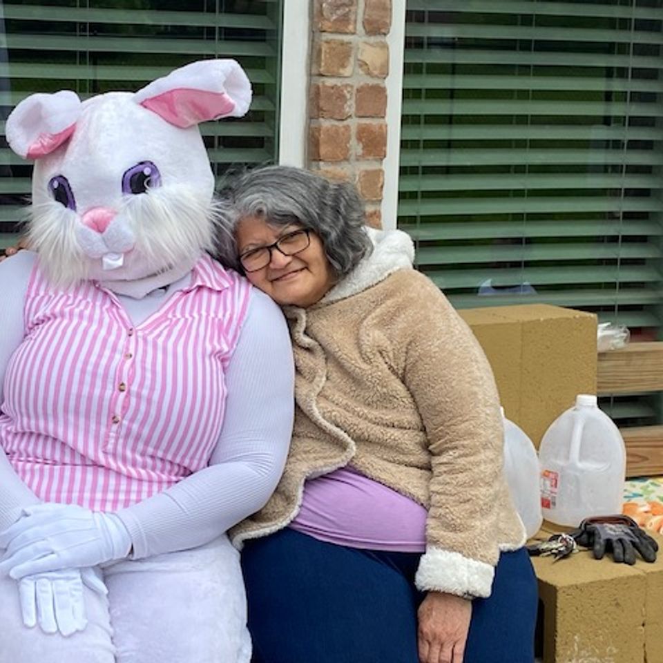 Easter celebration at Hour Care transitional living home or group home in Houston, TX.