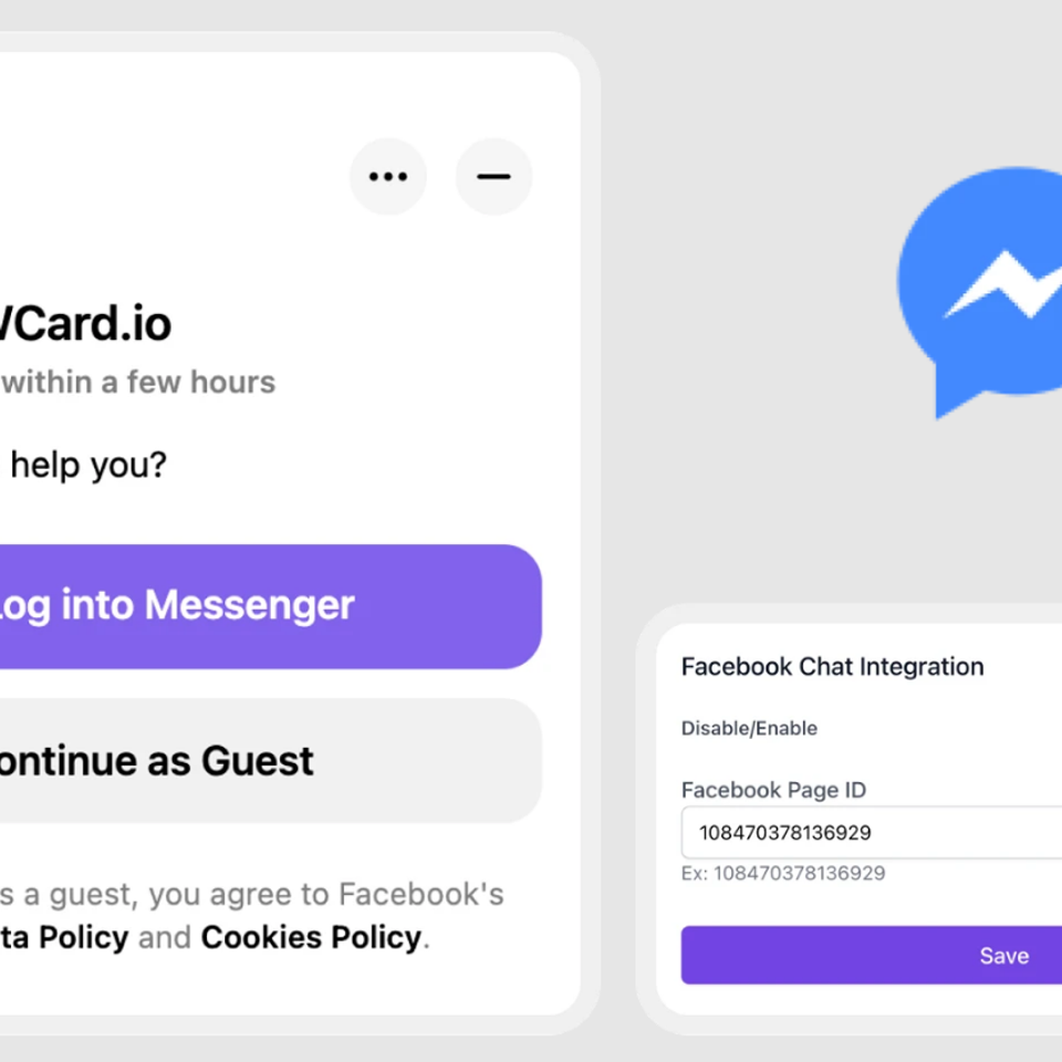 Digital business cards   facebook chat 22