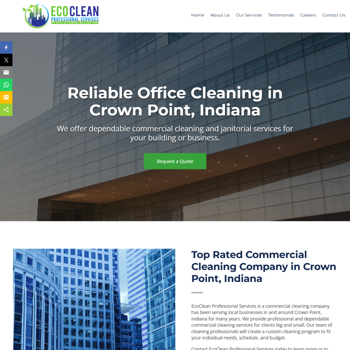 EcoClean Professional Services website