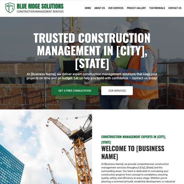 Best construction management website design theme original
