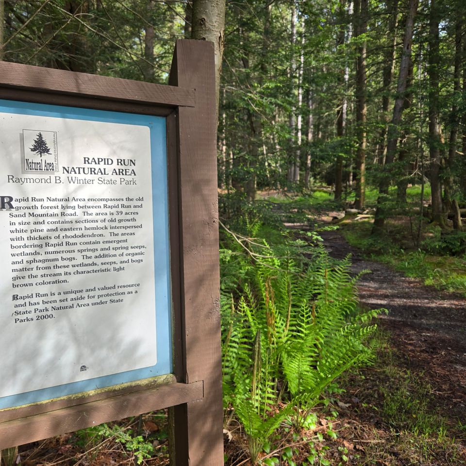 Rapid Run Natural Area sign, Raymond B. Winter State Park