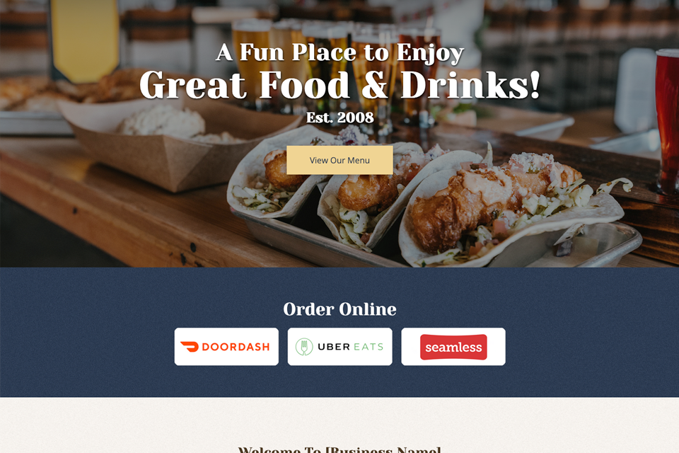 Bar grill website design theme