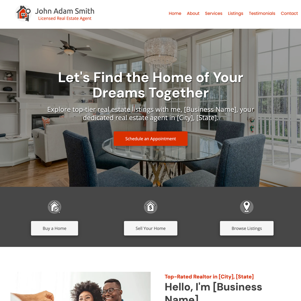 Licensed realtor website design theme