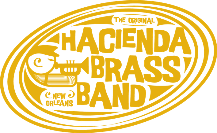 Hacienda brass band gold logo web
