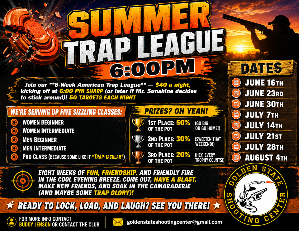 summer trap league clay shoot golden state shooting center