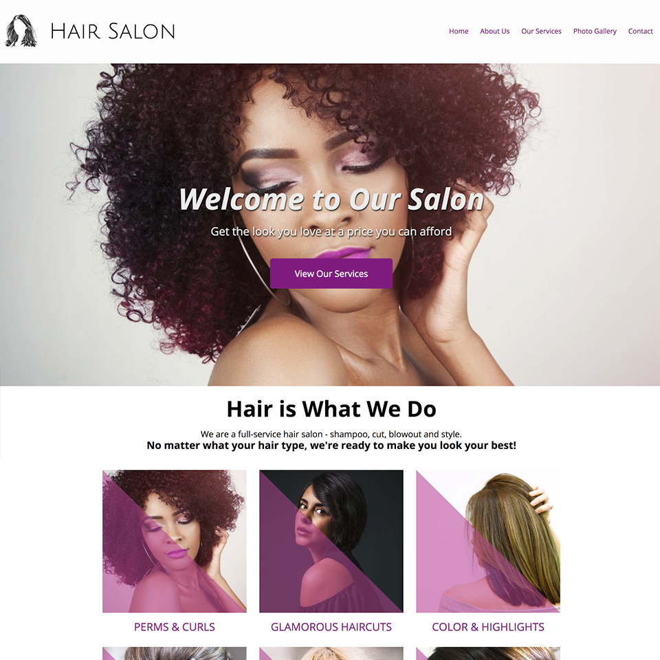 Hair salon website design theme20171102 22652 8df7kr