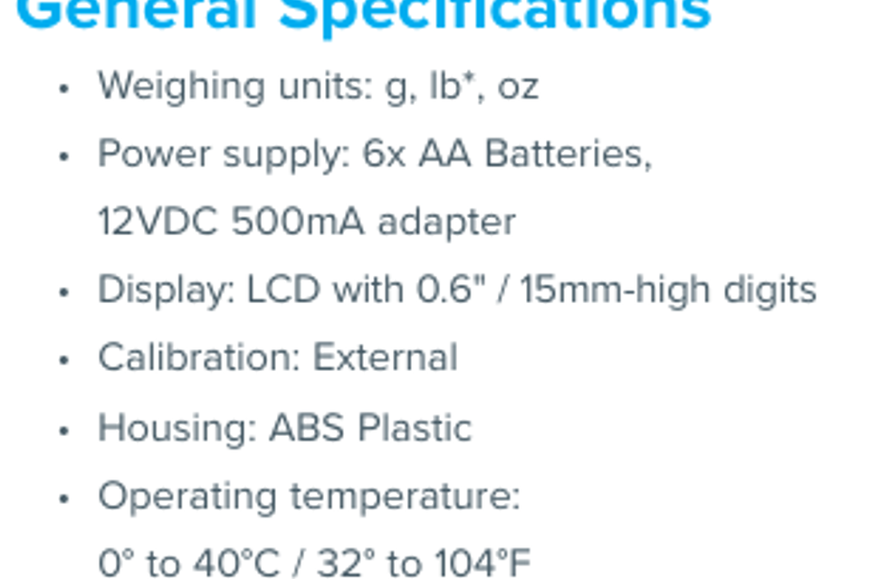 General specs