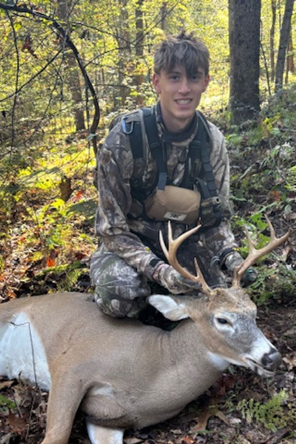 Malachi Warfel, 16 years-old, harvested his 8-point buck on opening day of archery season.