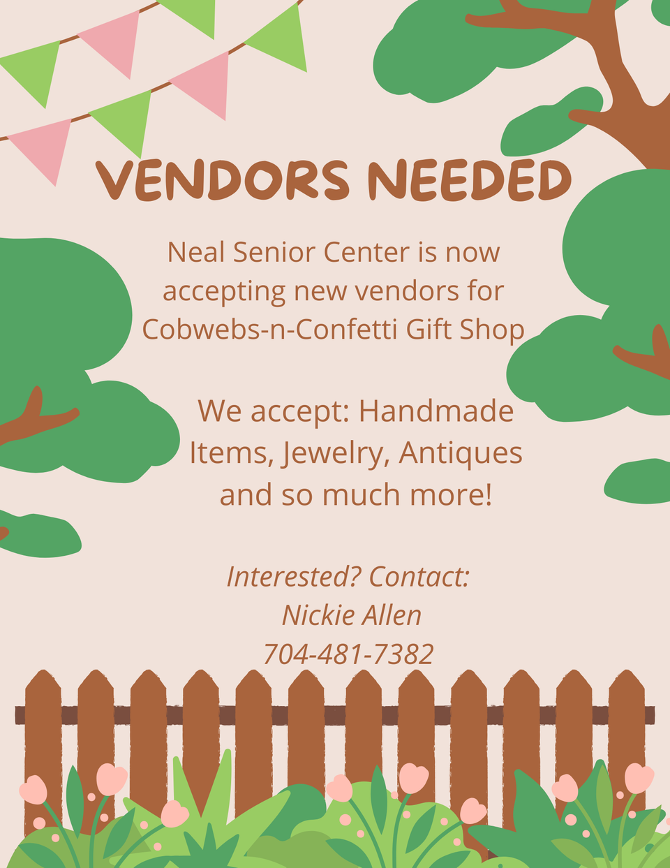 Vendors needed (3)
