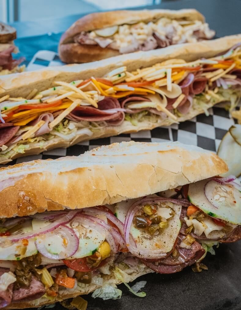 Delicious sub sandwiches