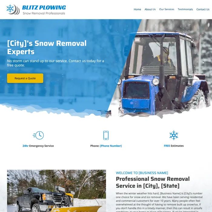 Snow removal website design theme original