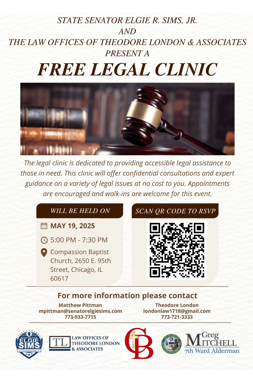 Free legal clinic may 19th