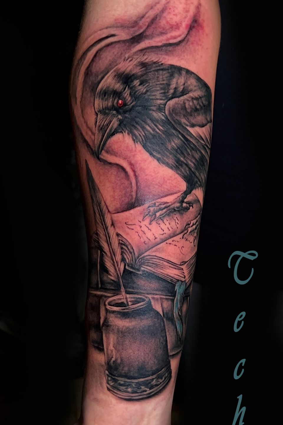 Tech raven and parchment