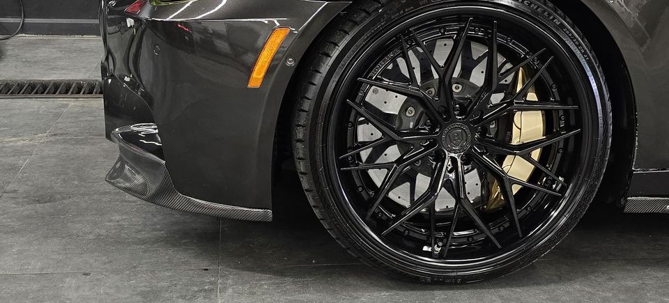 Professionally detailed gray BMW