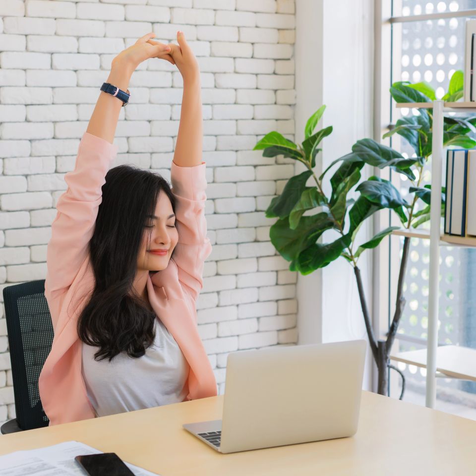 Female business owner happy 