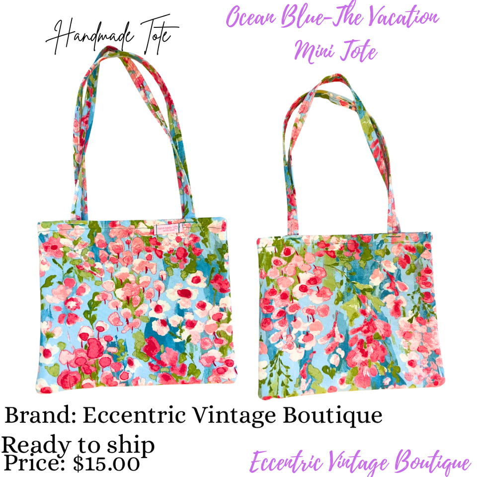 Ocean blue  vacation mini tote