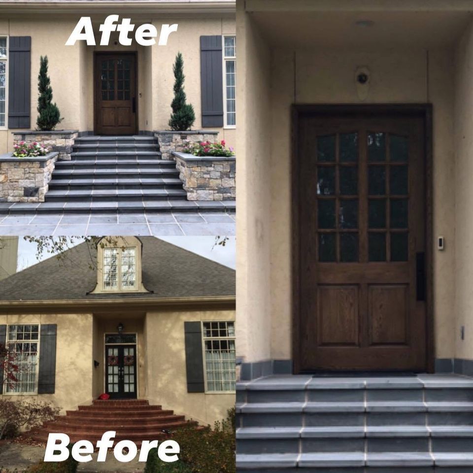 3d solutions general contractors   tulsa oklahoma   front porch approach stairs landscaping remodel exterior contractor before after 2