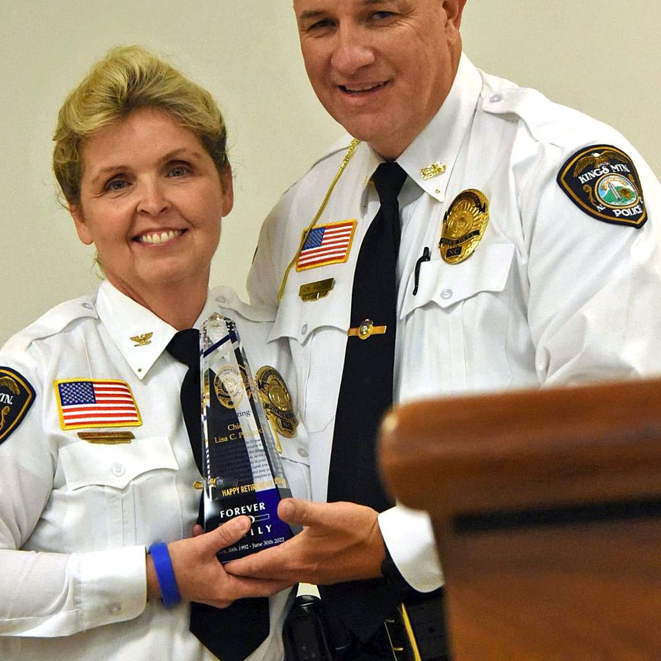 Moore awards glass plaque