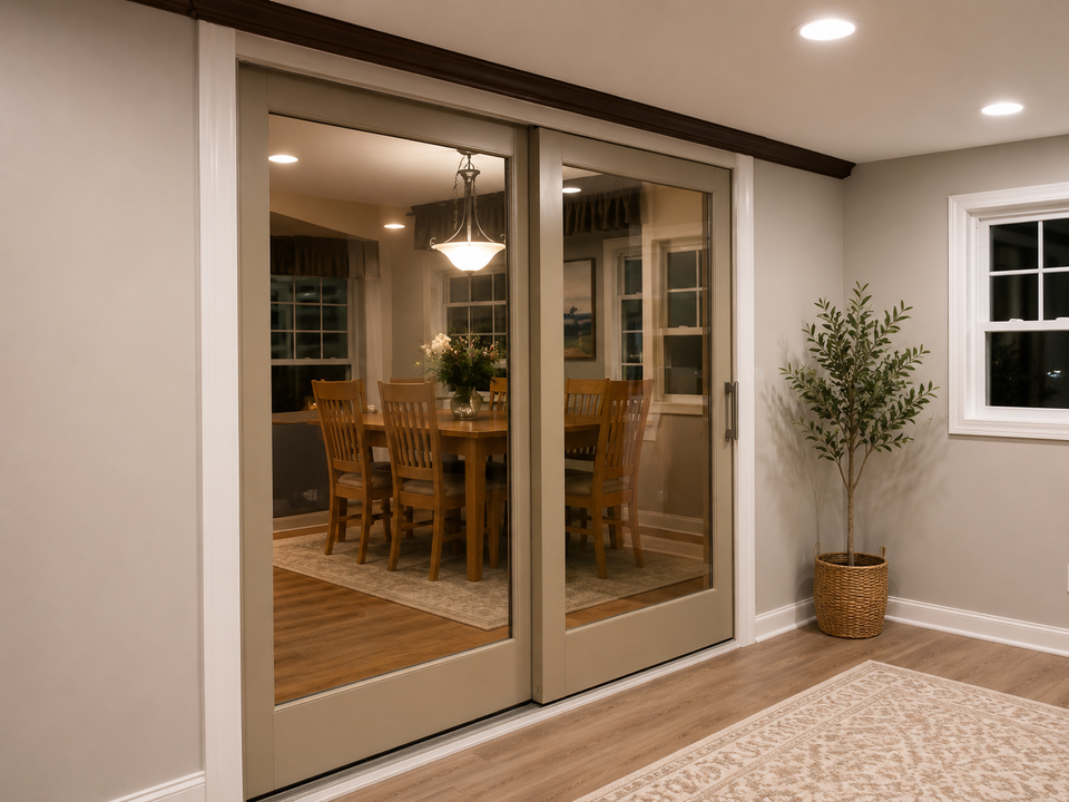 Refinished sliding glass door painted by Simply Professional Painting in Parkesburg, PA.
