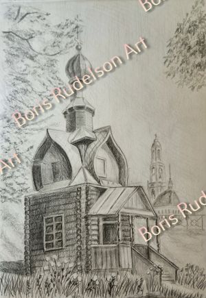 Pencil. Wooden Church